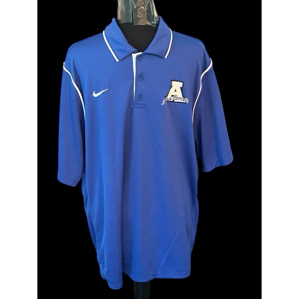 Asheboro‎ Blue Comets High School Nike Polo Shirt Men's XL Blue Dri-Fit